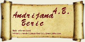 Andrijana Berić vizit kartica